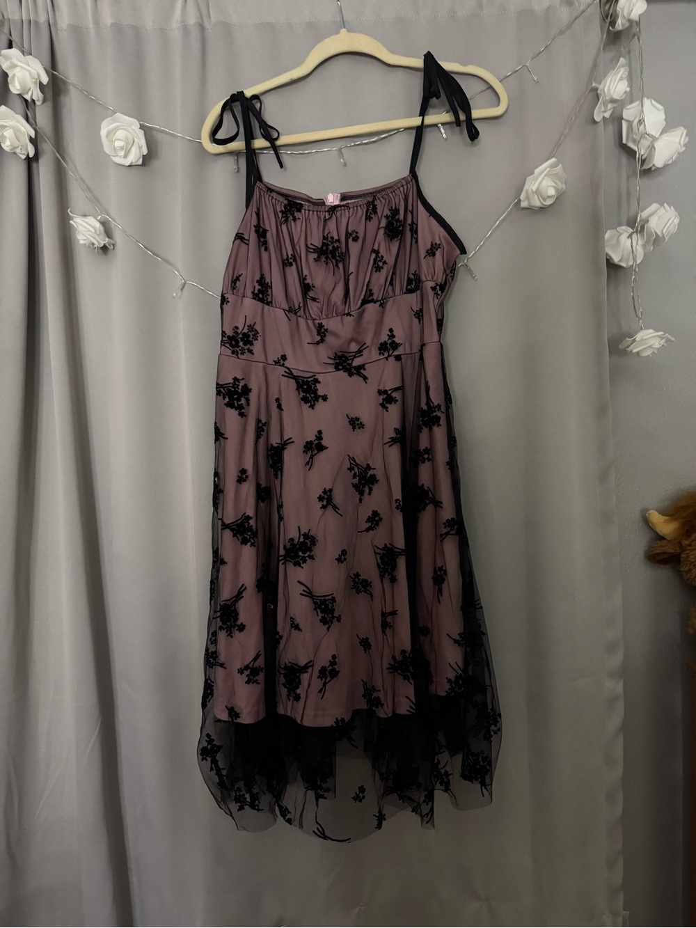 Women’s Dusty Rose Floral Mesh Dress